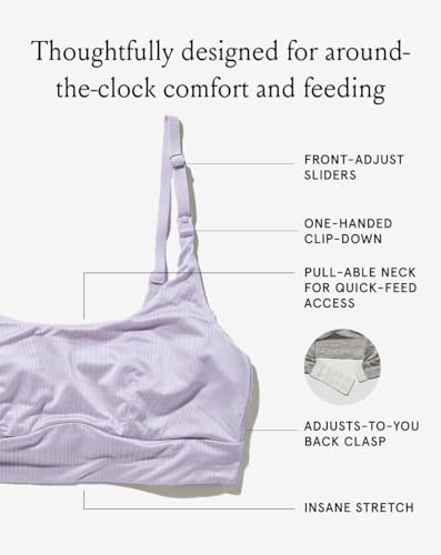 Image of Bodily Everything Bra - Wireless Nursing Bras for Breastfeeding, Soft Stretchy Maternity Sleep Bra with Clip Down Access