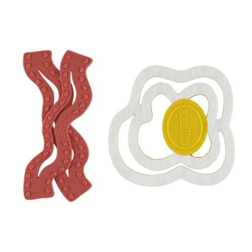 Image of Cudlie 2-Pack Food Grade Silicone Teether - BPA Free, Fun Food Shapes for Soothing Baby's Sore Gums