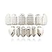 lijun 1 Set Zähne Hip Hop Rapper Top & Bottom Gold Silber Grills Party Cosplay Bump Gitterstreifen Dental Männer Modeschmuck Halloween Dekoration