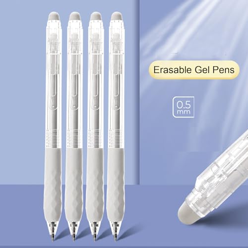 Bolígrafos retráctiles de gel borrable 0.5mm azul x4 miniatura 2