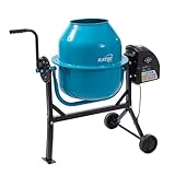 KATSU Tools Bétonnière électrique 80 L   220 W   Machine à mélanger le mortier de ciment portable avec roues, support et poignée basculante, idéal pour bricolage et construction, modèle 167341