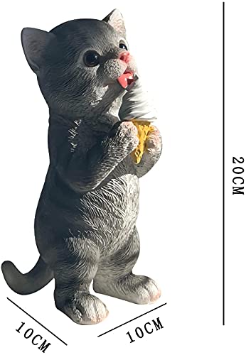 Statue de jardin chaton en résine étanche pour décor de balcon durable