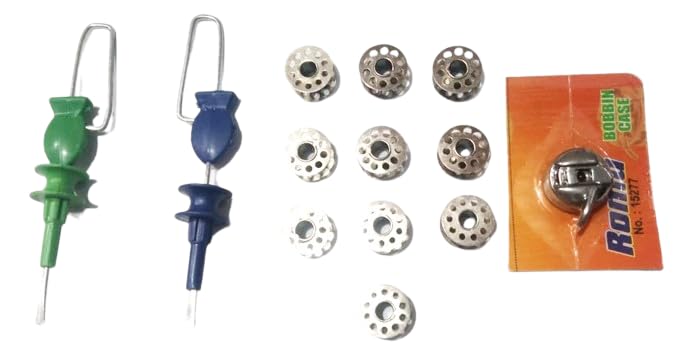 Brand Home Sewing Machine Bobbins 10 and Bobbin Case 1 and Bobbin Thread Winder For Sewing Machine, Bobbin Winder Screw Driver 2 Pcs