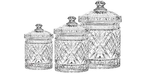 Godinger Canister Set, Crystal Canisters Food Storage Jars - Dublin Collection, Set Of 3 #TOP1