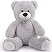 Ours en Peluche Géant XXL en Peluche avec 110 cm, Teddybär Kuschelbär Teddy Bear Grand Ours en Peluche Doux Cadeau Animal en Peluche pour Un Anniversaire, La Saint Valentin ou Noël (1.1m, Gris)
