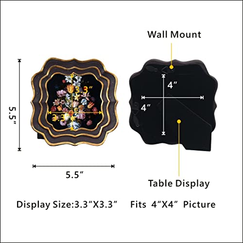 Parafayer Vintage Small Picture Frame 4X4,Antique Ornate Photo Frame With Gold Line Pattern, Wall Mount And Tabletop Display, High Definition Glass Front,Retro Home Decor Art Gallery (Purple And Gold 4X4) #TOP2