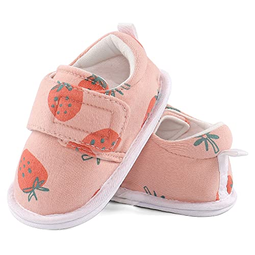 Cheerful Mario Zapatillas de Estar por Casa para bebé Niñas Niños Pimeros Pasos Zapatos Gateo Bebé Pantuflas Infantiles Elástico en Los Tobillos Fresa Rosa 6-12 Meses Cover