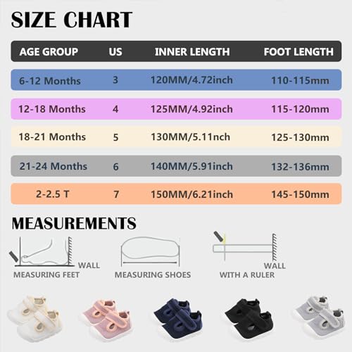 Ailylakp Baby Toddler Girls Boys Shoes Lightweight Breathable For Non-Slip Infant First Walking Shoes Outdoor Toddler Sneakers 6 9 12 18 24 Months Pink thumb #6