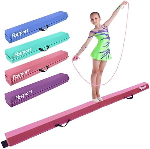 FBSPORT Schwebebalken Kinder 180/210/240/270/300cm Faltbarer für Zuhause | Extra fester Schaumstoff, PU‑Leder‑Bezug, einfache Reinigung, rutschfeste Unterseite, mit Tragetasche, fü