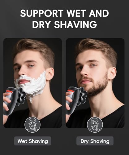 Image of Head Shavers for Bald Men, 5-in-1 Men's Grooming Kit, Electric 7D Rotary Head Shaver, IPX8 Waterproof Wet /Dry, Matte Black