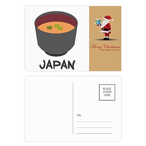 Cartes postales de soupes Miso japonaises et Père Noël pour décorer vos tables d'hiver