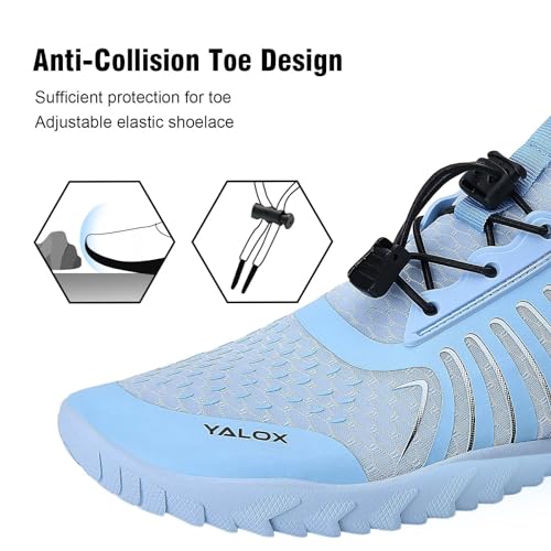 Image of YALOX Water Shoes Men's Women's Swim Shoes Outdoor Beach Barefoot Quick-Dry Aqua Pool Socks Swimming Yoga Surfing Exercise