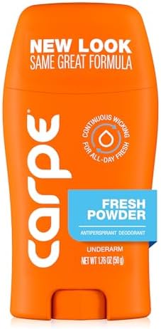 Carpe Underarm Antiperspirant Deodorant for Women and Men - Clinical Strength Deodorant for Women with 100 Hour Clinically Tested Sweat and Odor Protection - Fresh Powder