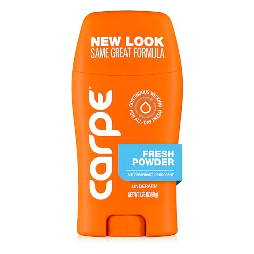 Carpe Underarm Antiperspirant Deodorant for Women and Men - Clinical Strength Deodorant for Women with 72 Hour Clinically Tested Sweat and Odor Protection - Fresh Powder