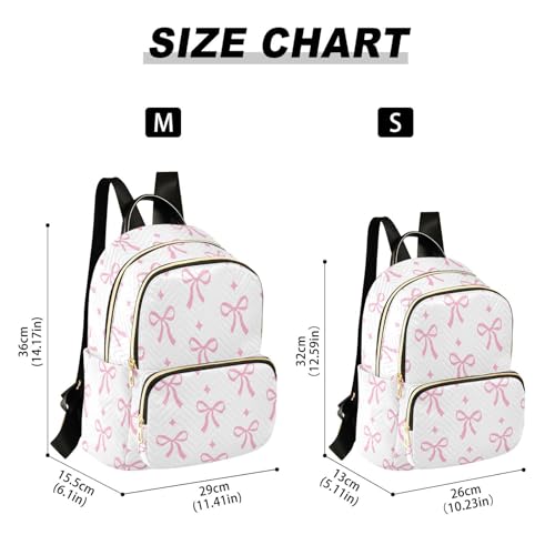 Image of Bow Quilted Backpack Purse for Women Fashion Small Backpack M | Shoulder Bag Travel Casual Daypack