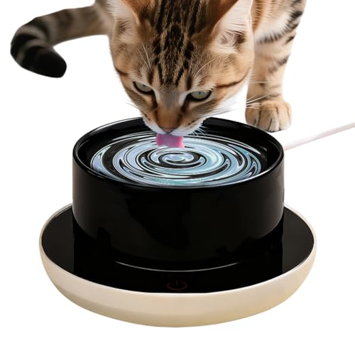 Beheizter Katzennapf – 350 Ml Thermostatischer Welpennapf | Schlafzimmer-Futterstation Für Haustiere | Winter-Tierfutternapf | Für Kaltes Wetter, Garage, Scheune, Terrasse, Zwinger, Katzenzucht, Wohnz