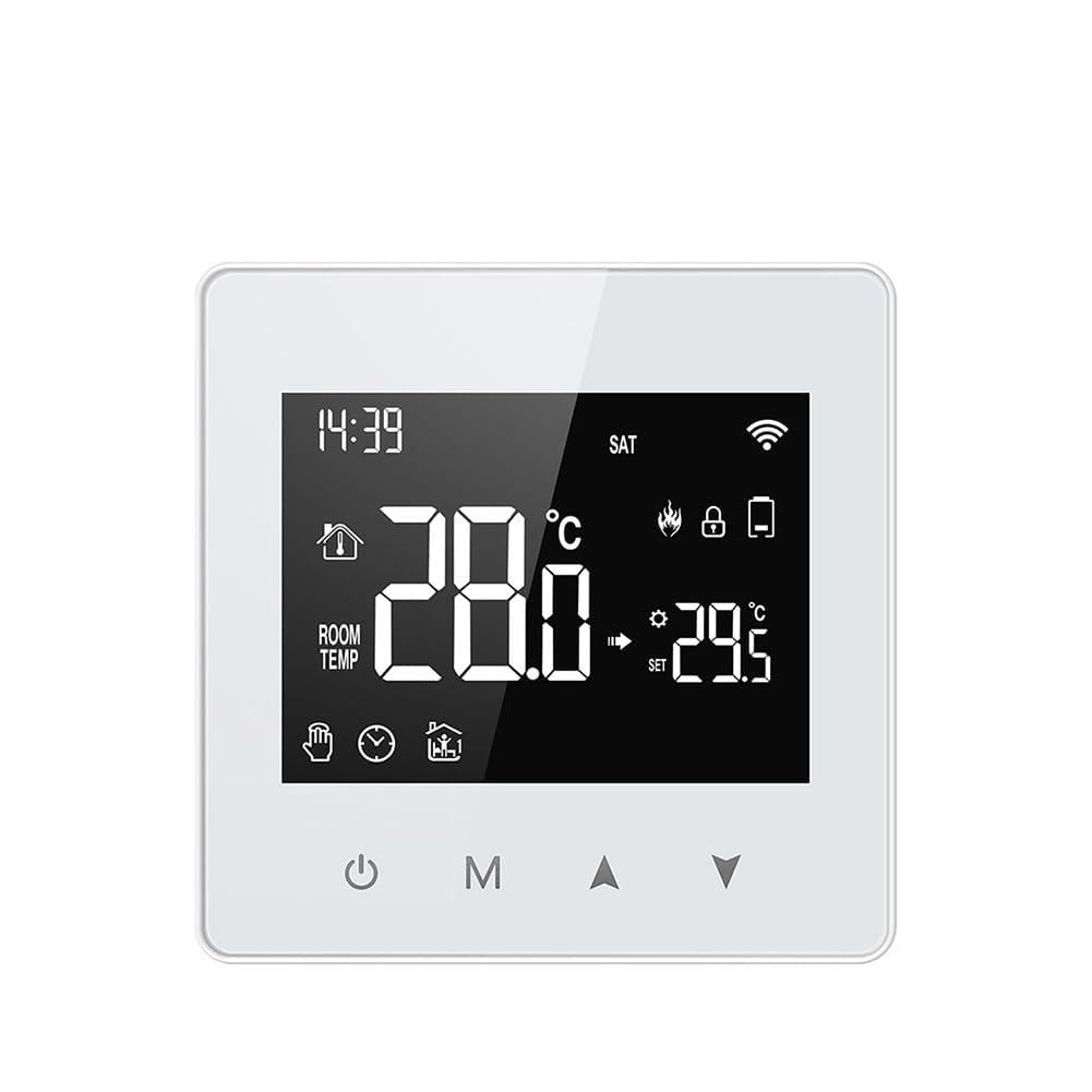 Termostato WiFi, per Smart Life caldaia a gas, regolatore di temperatura touch screen alimentato a batteria con telecomando app, controllo vocale, programmabile settimanalmente