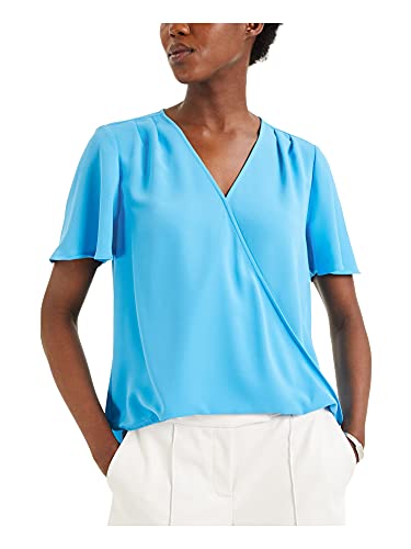 Alfani Womens Solid Pullover Blouse, Blue, Small #TOP23