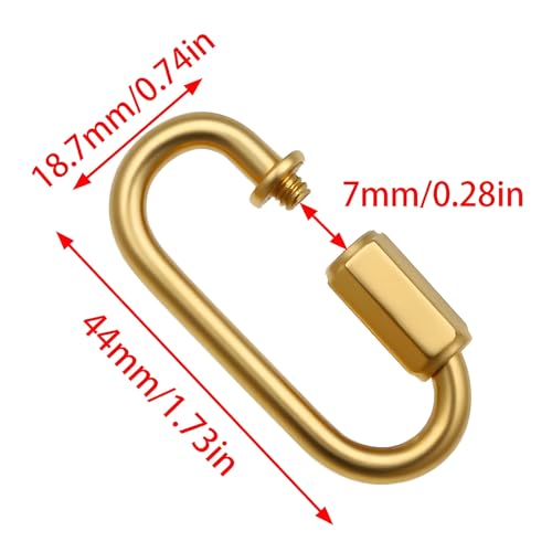 Image of Hook Rings for Light Fixture Light Fixture Hooks Nuts M10 Lighting Loops with Link Connector for Extending Light Fixture Chandelier Chains 2 PCS (Gold)