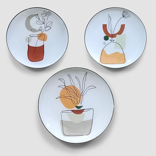Image of Amazon Basics Modern Boho Flower Art Metal Decorative Fridge Magnet | Gift Items for Women and Men | Home Decoration Gift Item | Set of 3 | Stylish Fridge Magnet 1x9 CM, 1x7 CM