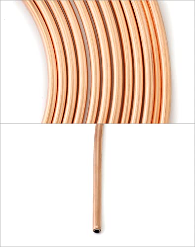 QWORK® 7.6m Verkupfert Bremsleitung, Außendurchmesser 4.76 mm, Innendurchmesser 3.3 mm mit 16 Muttern