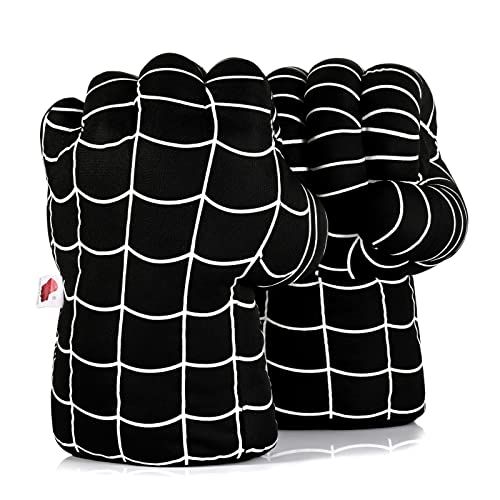 DDGOJUME Schwarze Hände,1 Paar Boxhandschuhe, Handschuhe Super Hero Smash Hände Weiche Plüschhandschuhe Cover