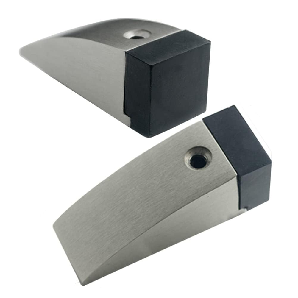 Luercher Zinc Alloy Door Stop Door Stops Anti-Collision Door Stopper Household Invisible Doorstops Wall Protector Trapezoidal Rubber Doors Wedge(Zinc Alloy)