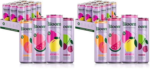 Image of Bloom Nutrition Sparkling Energy Drink, Variety Pack | Zero Sugar | 180mg Caffeine | Antioxidant-Rich | 24 Pack