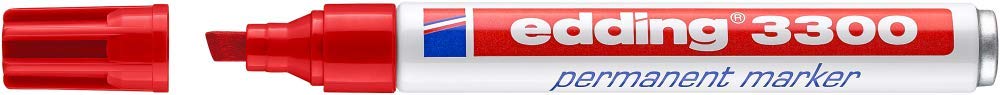 edding Pennarello indelebile edding 3300 ricaricabile, 1-5 mm, rosso