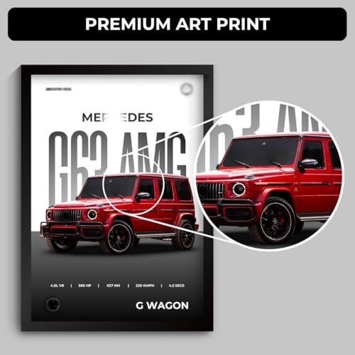 Image of Funk You Store Mercedes G Wagon Poster | Framed G Wagon A4 Sized (31 x 23 cm) | Car Posters for Wall, Mercedes G 63 Frame | SUV Frames | Car Poster for Wall, Bedroom, Hostel, Study Room (F 049)