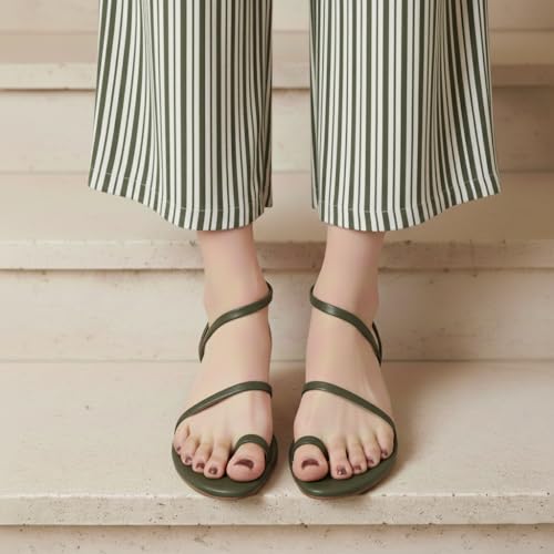 Image of CUSHIONAIRE CHAI Flat Strappy Sandals for Women, Comfortable Dressy Summer Slip-On Sandal with Memory Foam