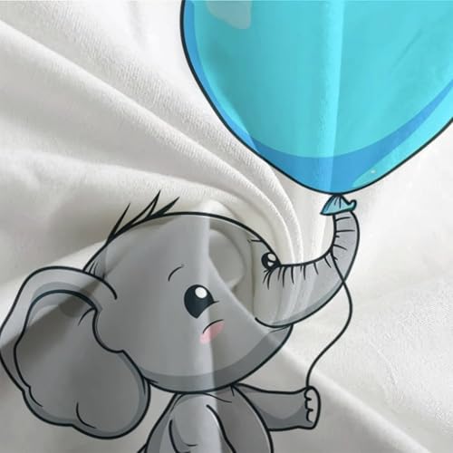 Housse de couette 3 pièces élephant parure de lit microfibre king super douce - 7