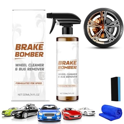 Powerful Wheel and Tire Cleaner Spray, Brake Bomber Foam for Rims & Tires, Heavy-Duty Outdoor All Purpose Cleaner, All-in-One Car Tire Shine Spray & Rim Cleaners, Wheel Shine for Car Tires (1, Set)