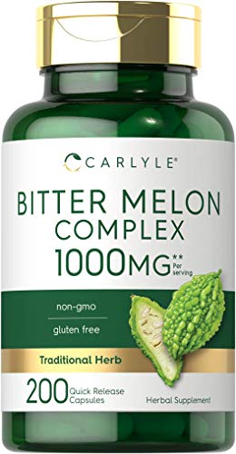 Bitter Melon Capsules | 1000mg | 200 Count | Non-GMO & Gluten Free Extract | Complex Supplement | by Carlyle
