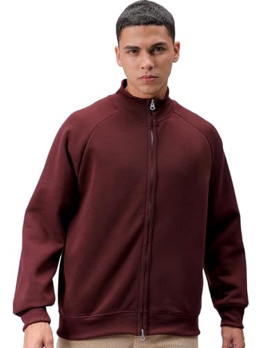 Sweat-shirt à col roulé boutonné style urbain coupe loose homme