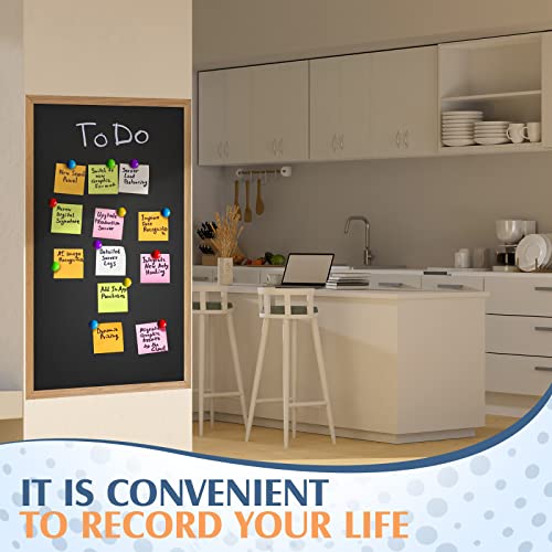 Kanayu 39 X 24 Inches Blackboard Magnetic Wall Magnetic Chalkboard Contact Paper Large Framed Wall Chalk Board Sticker With 4 Wood Grain Magnetic Borders For Kids Classroom Kitchen Restaurant Menus #TOP6