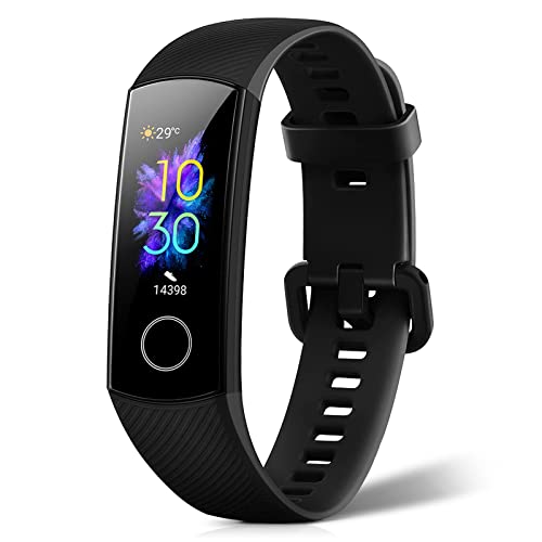 HONOR Band 5 Montre Connectée Homme Femme Enfant Détection d'oxygène dans Le Sang Tracker d'activité Sport Moniteur de Fréquence Cardiaque et de Sommeil,5 ATM Etanche Smartwatch Cardio Podometre