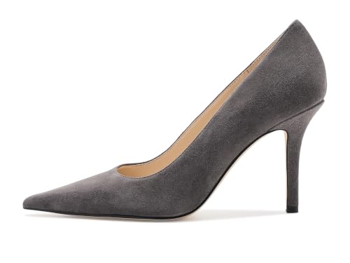 Image of Nine West Women's Gemmha Dark Grey Suede 11 Medium