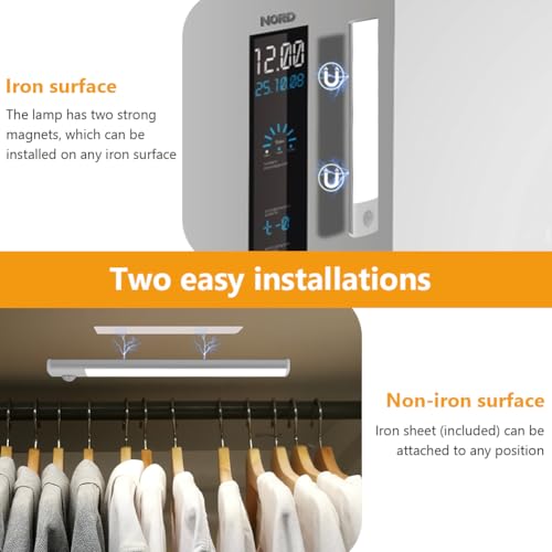 Vicloon Under Cupboard Kitchen Lights LED,3 Color Dimmable Cabinet Light Motion Sensor Indoor Rechargeable Strip Wardrobe Lighting,Magnetic Strip Light,Motion Sensor Cupboard Lights for Stairs,Kitchen - Image 4