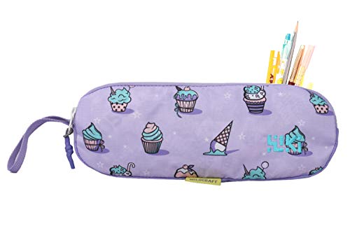 Wildcraft. Wiki Coloured Single Zip Printed High-Density 1 Diamond Polyester Pencil Pouch (Jock Orange)