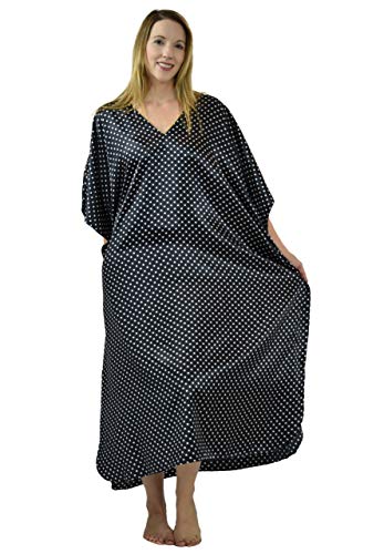 Up2date Fashion Women's Unique Polka Dot Satin Caftans, Digital Print Kaftans, One Size