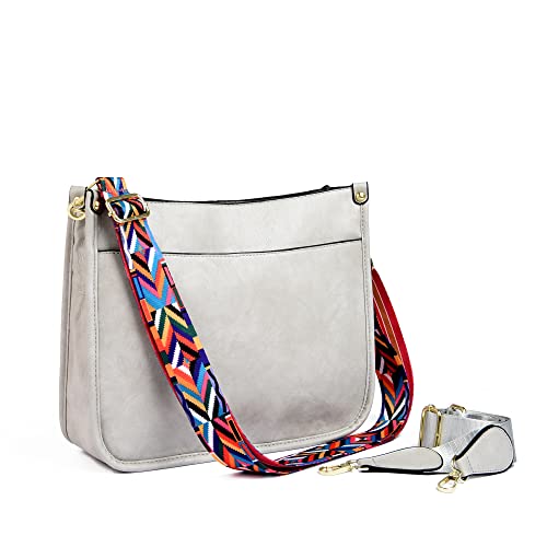 Sac à bandoulière en cuir souple hobo modulable avec ses 2 bretelles
