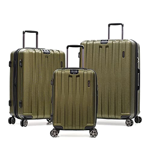 Olympia Sidewinder 3 Piece Luggage Set (3 Piece(21/25/29), Olive)