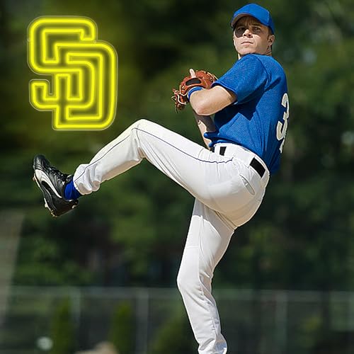 Image of Baseball Neon Sign for Wall Decor Baseball Team Neon Light for Man Cave Dimmable Led Sign for Bedroom Pary Garage Dorm Club Bar Birthday Gifts for Fans 5V USB Powered Size 14.1 * 11IN(ZYLD266)