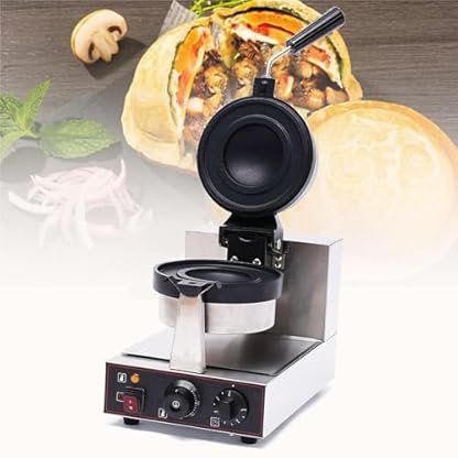 MFYDPP Kommerzielles Waffeleisen Für Hamburger, Elektrische Panini-Presse, Einstellbare Temperatur 50–300 °c, 5-Minuten-Timer, Doppelseitige Heizung, Antihaftbeschichtung(Size:Einzelkopf)
