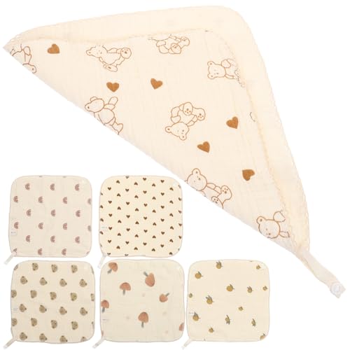 JOINPAYA Baberos para Bebés 6 Piezas de Crepé Fino y Absorbente Baberos para Alimentación de Pequeños Diseño y Transpirable Colores Variados Patrones Adorables para Uso Diario
