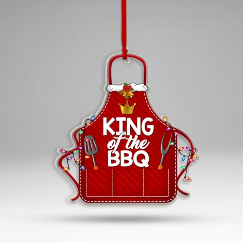 MUCHNEE Enfeite de Natal para churrasco 2024, presente de Natal para amantes de churrasco, presentes de churrasco para fumantes, presente de enfeite de churrasco, ornamentos de acrílico transparente