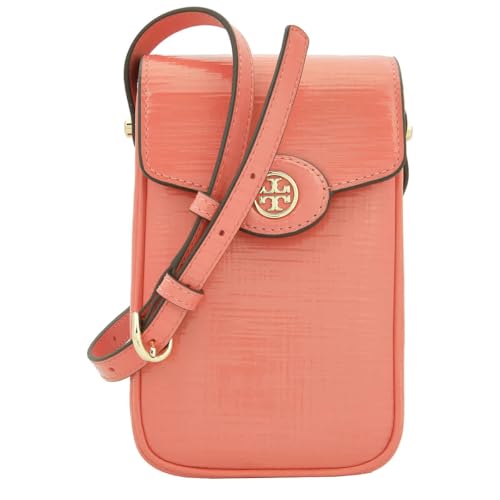 Tory Burch Women's Robinson Crosshatched Phone Crossbody Coral Crush OS