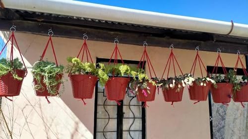 Nylon Hanging Planter Rope | Pack of 6 | Hanging Basket Holder | Flower Pot Hangers for Outside and Indoor | Replacement Plant Hanging Rope (24 Inches, Multicolor)