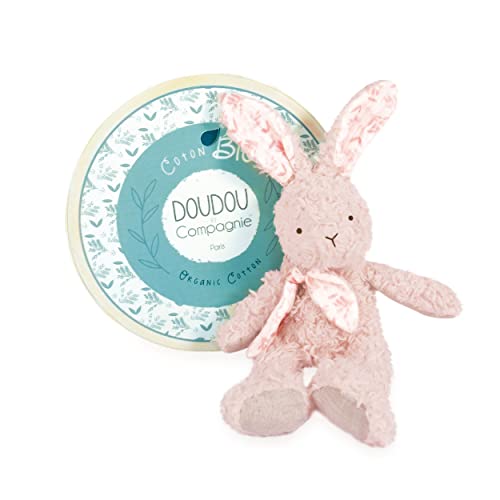 Doudou et Compagnie - Pantin Lapin - Doudou Bio - Rose - 25 cm - DOUDOU BOTANIC BIO - DC3970